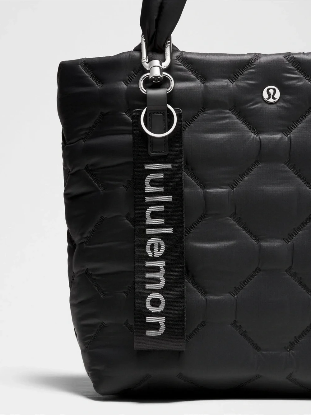 lululemon athletica Black Strap Key Holder with Silver Hardware